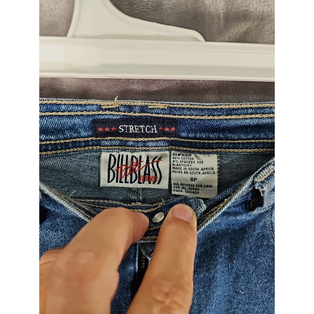 Bill Blass Women Blue Vtg High Waisted Mom Jeans Petite Medium Tapered Leg Sz 8 - Picture 5 of 11